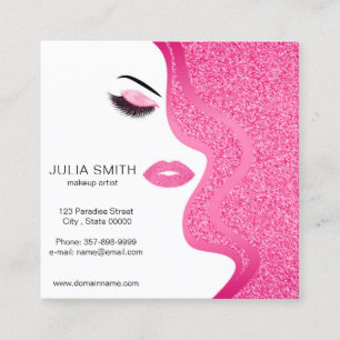 Makeup artist business card with glitter effect