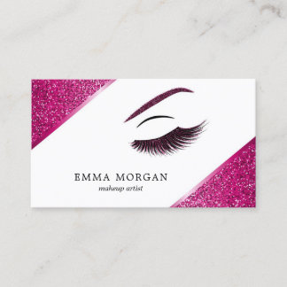 Makeup artist business card with glitter effect