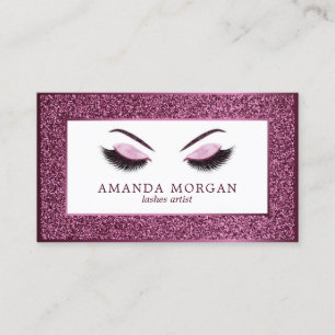 Makeup artist business card with glitter effect