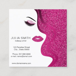 Makeup artist business card with glitter effect