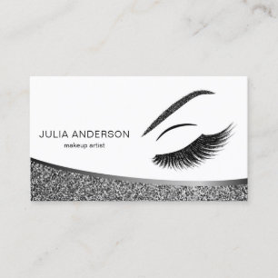 Makeup artist business card with glitter effect