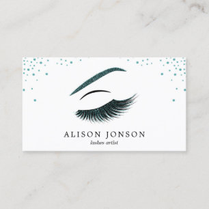 Makeup artist business card with glitter effect