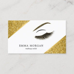 Makeup artist business card with glitter effect