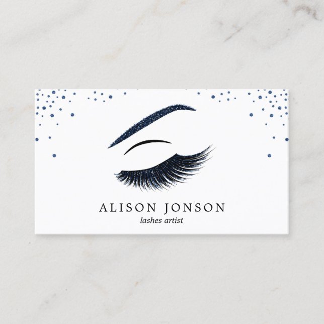 Makeup artist business card with glitter effect (Front)