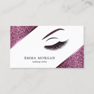 Makeup artist business card with glitter effect