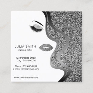 Makeup artist business card with glitter effect