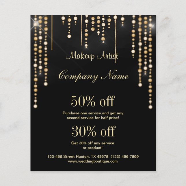 Makeup artist business personalized flyer (Front)