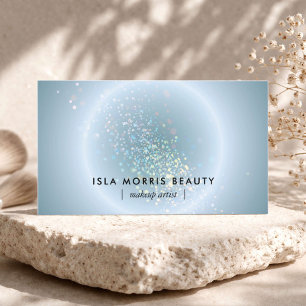 Makeup Artist Celestial Glow Modern Dusty Blue Business Card