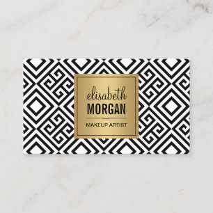 Makeup Artist - Classy Gold Abstract Pattern Business Card