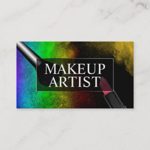 Makeup Artist Colourful Rainbow Powder Beauty Business Card