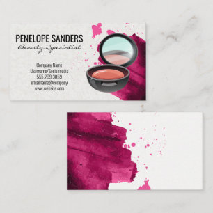 Makeup Artist Compact   Brush Stroke Business Card