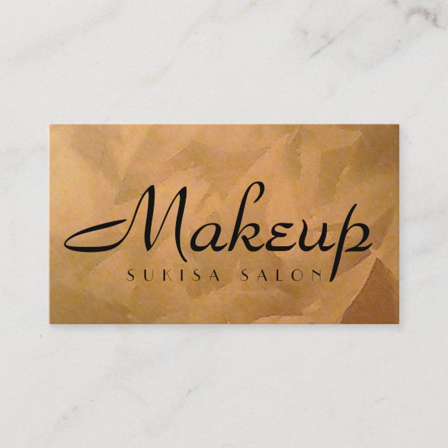 Makeup Artist Copper Metallic Business Card (Front)