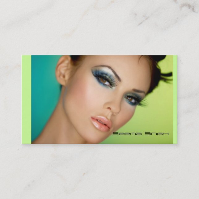 Makeup Artist cosmetics Full Face Business Card (Front)