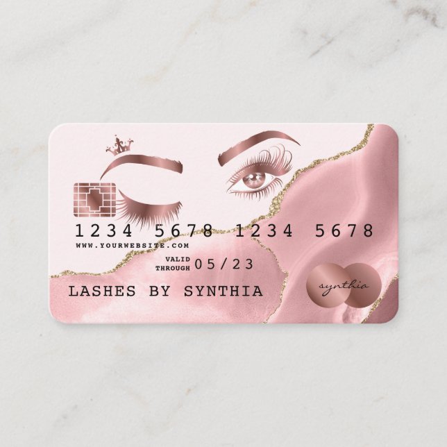 Makeup artist Credit Card Styled lashes wink Eyes (Front)