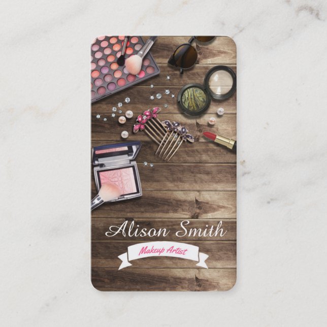 Makeup Artist Desk/Makeup Vanity Desk Business Card (Front)