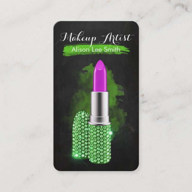 Makeup Artist/Diamonds Sparkle Lipstick Business Card (Front)
