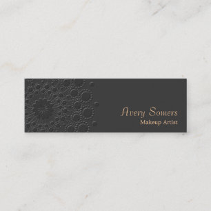 Makeup Artist Elegant Faux Embossed  Black Mini Business Card