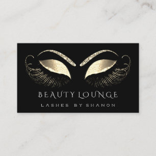 Makeup Artist Event Lashes Gold Black White Eyes Appointment Card