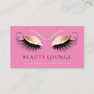 Makeup Artist Event Lashes Rose Pink Coral Eyes Appointment Card