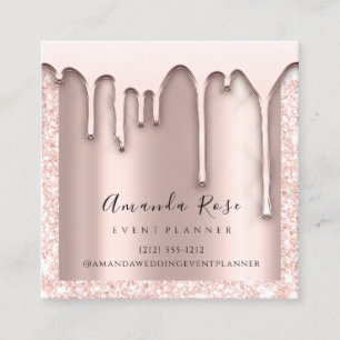 Makeup Artist Event Planner Black Pink Drips VIp Appointment Card