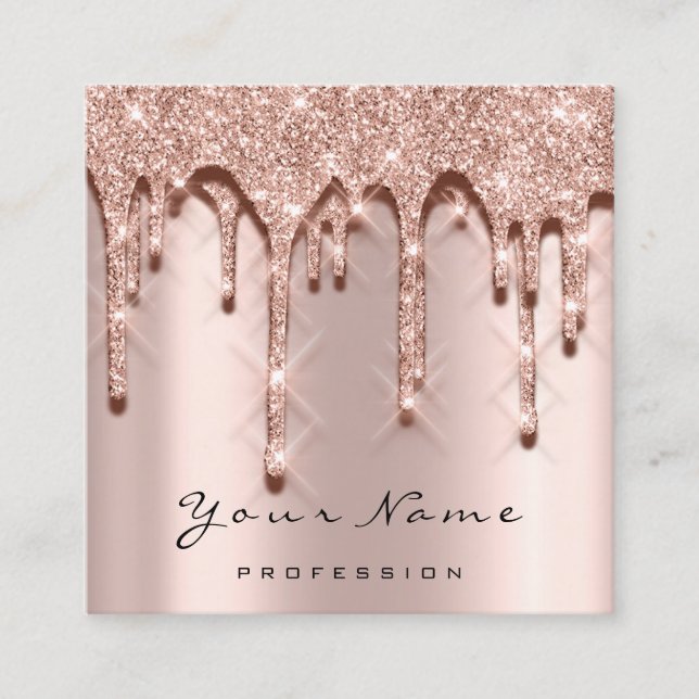 Makeup Artist Event Planner Glitter 3D Effect Square Business Card (Front)