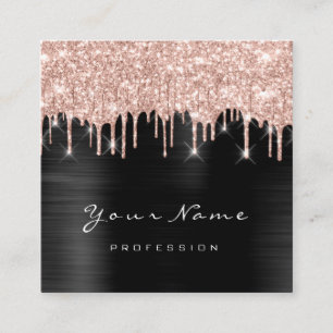 Makeup Artist Event Planner Glitter Spark Unique Square Business Card