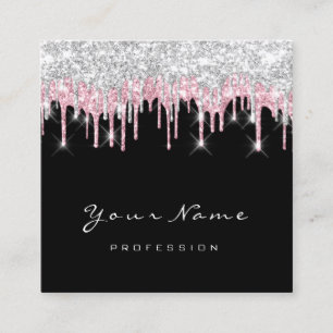 Makeup Artist Event Planner Grey Pink Black Square Business Card