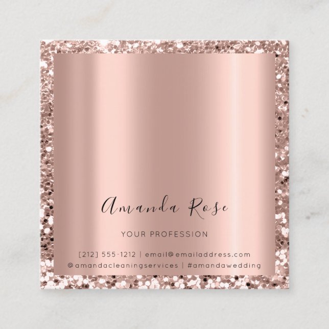 Makeup Artist Event Rose Gold Appointment Card (Front)