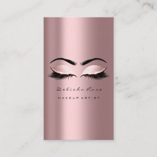 Makeup Artist Eye Lashes Glitter Blush Pink Business Card