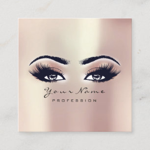 Makeup Artist Eyebrow Eye Lash Pink Rose Square Square Business Card