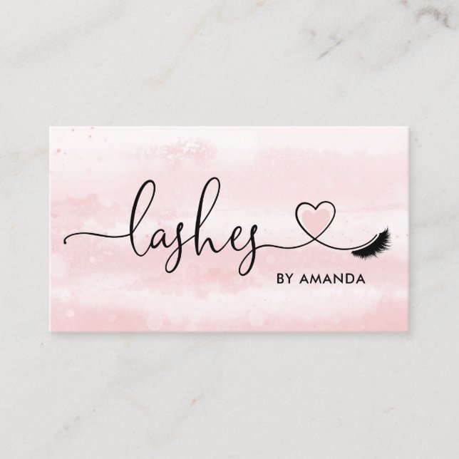 Makeup Artist Eyebrow Eyes Lashes Heart Business Card (Front)