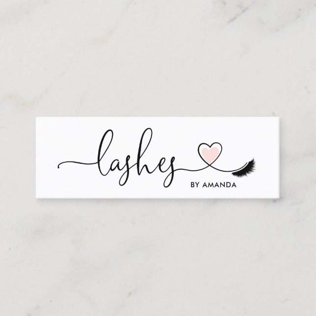 Makeup Artist Eyebrow Eyes Lashes Heart Mini Business Card (Front)