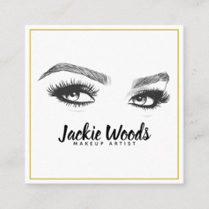 Makeup Artist Eyebrow Eyes Lashes Square Business Card