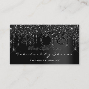Makeup Artist Eyelash Black Drip Professional Logo Business Card
