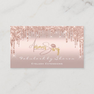 Makeup Artist Eyelash Lashes Glitter Drips Logo1 Business Card