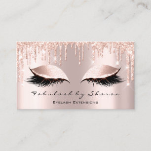 Makeup Artist Eyelash Lashes Glitter Drips Rose Business Card