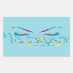 Makeup Artist Eyelash Lashes Paint Drips Teal Sticker