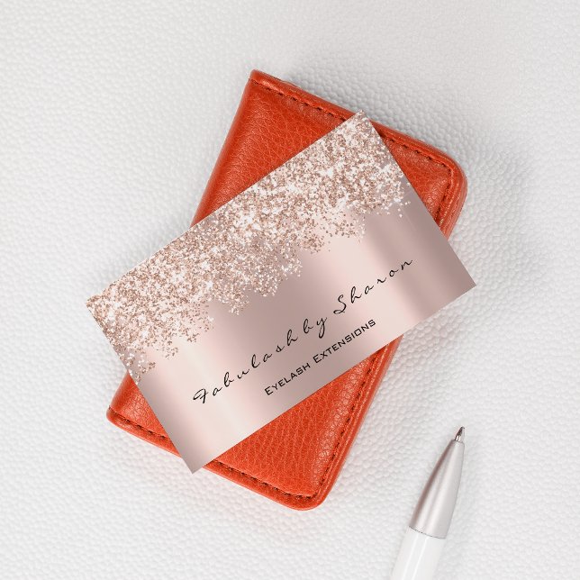 Makeup Artist Eyelash Mink Lashes Confetti Rose Business Card (Creator Uploaded)