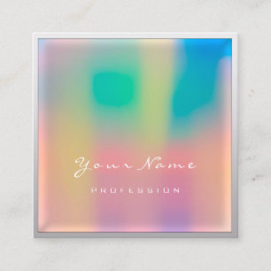 Makeup Artist Eyelash Professional Ombre Holograph Square Business Card
