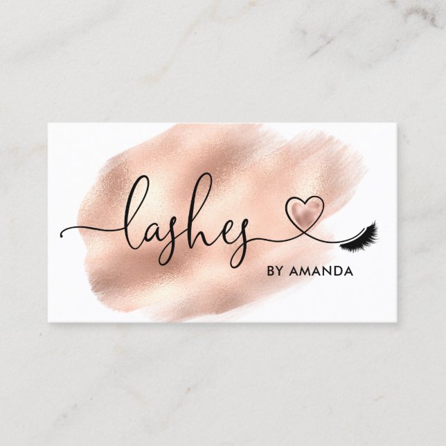 Makeup Artist  Eyes Lashes Blush Pink Glitter Busi Business Card (Front)
