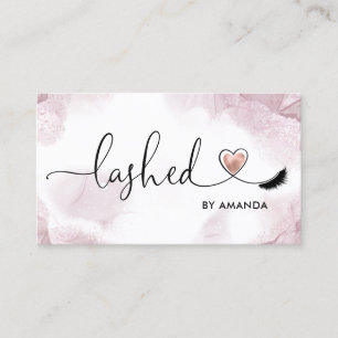 Makeup Artist Eyes Lashes Blush Pink Watercolor B Business Card
