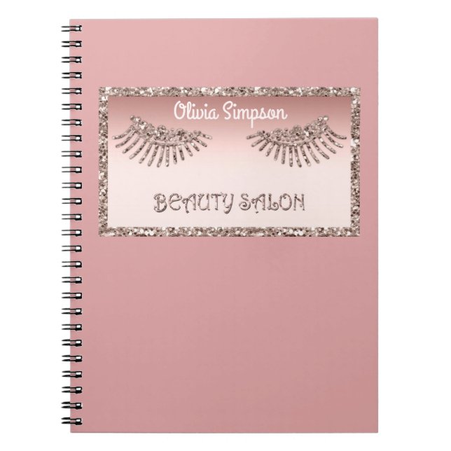 Makeup Artist Eyes Lashes Glitter Drips Spark Beau Notebook (Front)