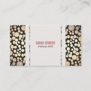 Makeup Artist Faux Gold Leaf Circle Pattern Business Card