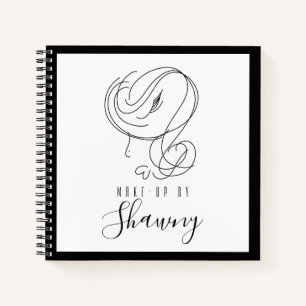 Makeup Artist Feminine Line Art Woman Hand Drawn Notebook