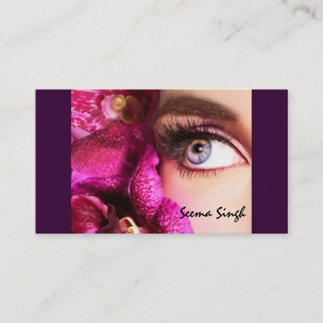 Makeup artist flower business card (Front)