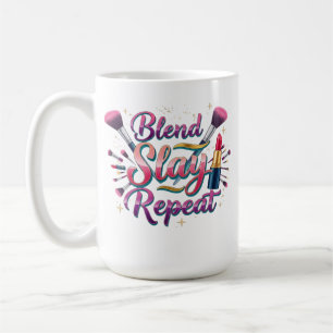 Makeup Artist Gift Blend Slay Repeat Aesthetic Coffee Mug