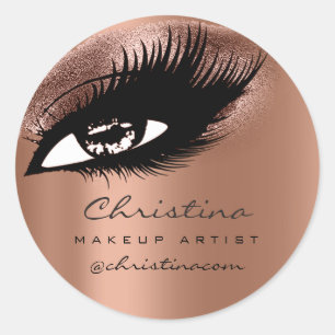 Makeup Artist Glitter Eyelashes Rose Pallete Classic Round Sticker