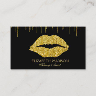 Makeup Artist Glitter Lips Business Card