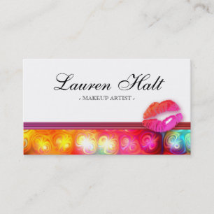 Makeup Artist Glossy Mini Lips Colourful Lights Business Card