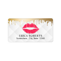 Makeup Artist Gold Drips Red Gold Lips Salon
